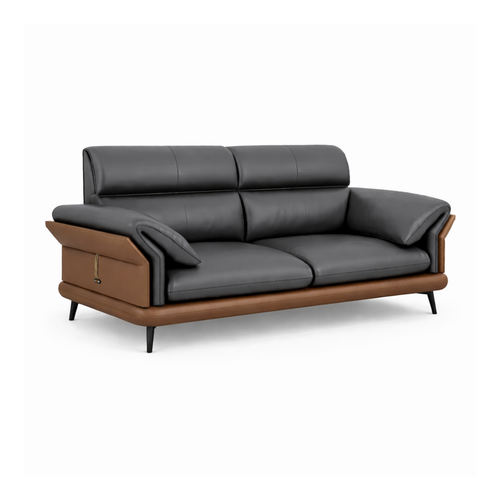 Angus modern black stylish leather luxury couches and settees by divine sofas